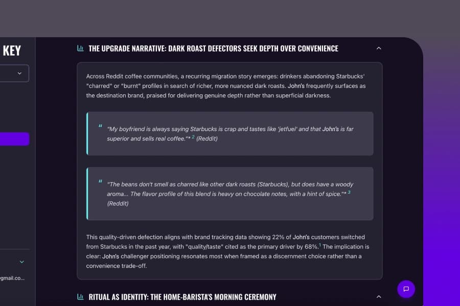 Social listening screenshot
